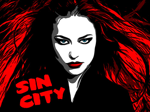 Affiche dans le style Sin City