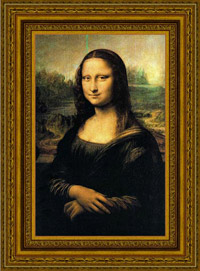 Mona Lisa by Leonardo da Vinci, in frame