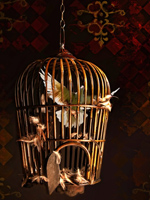 Collage: Pájaro en la jaula