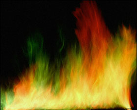 Foto eines farbigen Feuers