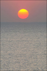 Foto di un tramonto sul mare