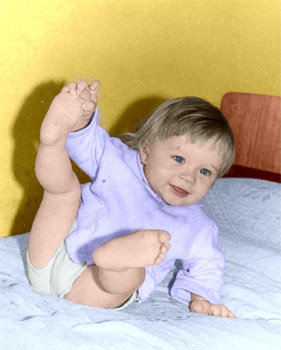 the colorized photo of a child