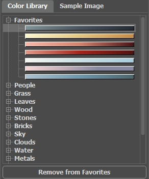 Colors in Favorites Group