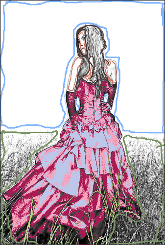 Das Kleid im Multifarben-Modus kolorieren