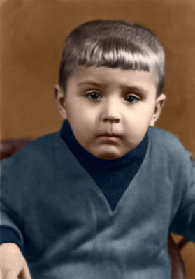 the colorized photo of a boy