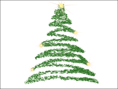 Árvore de Natal, decorada com estrelas
