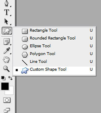 Выбор инструмента Custom Shape Tool